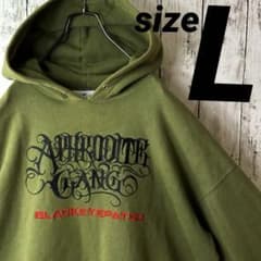 【激レア美品L】ブラックアイパッチ×アフロディーテギャング 刺繍ロゴ　パーカーのサムネイル