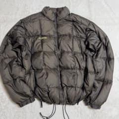 コロンビア00s puffy jacket メンズXL茶ドローコードキルティング 