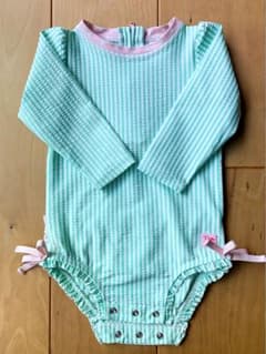 ラッフルバッツ　ベビー水着 女の子 水色ストライプのサムネイル