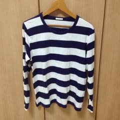 【最終値下げ】gu 長袖Tシャツ 紺 白のサムネイル