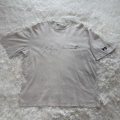 Y-3】ワイスリー Tシャツ アイボリーホワイト 刺繍ビッグロゴヨウジ