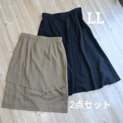⭐️6/7まで限定価格‼️スカート2点/LL/ネイビー/モカブラウンミセス服のサムネイル