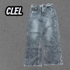 CLEL メンズ デニムパンツ ケミカルウォッシュ