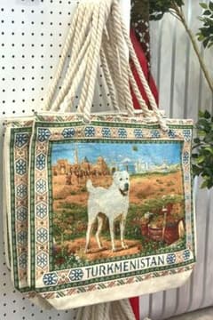 大阪関西万博　トルクメニスタン　パビリオン トートバッグ　アラバイ犬 トルクメニスタン 関西大阪万博 トートバッグ アラバイ犬