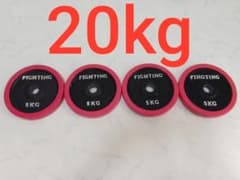 ファイティングロード ラバー付 ダンベル 5kg×4枚 計20kg 28mm ②