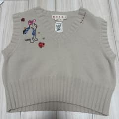 MARNI うさぎ刺繍 キラキラ ベージュ ニットベスト MARNI うさぎ刺繍 キラキラ ベージュ ニットベスト - メルカリ