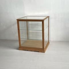 古い木製 ガラスケース 3段 卓上 ショーケース 展示ケース 店舗什器