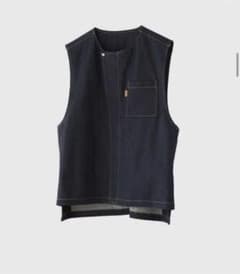 NOCOLLAR FLY FRONT RAW DENIM VESTのサムネイル