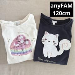 120cm】anyFAM エニィファム ロンT Tシャツ カットソー 女の子 - メルカリ