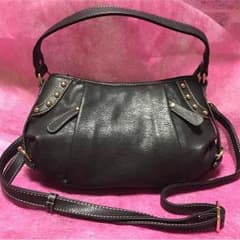 牛革 ハンドバック 黒のサムネイル