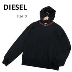 ☆タグ付き☆新品☆DIESEL ディーゼル 黒 パーカー 赤いライン S M相当 