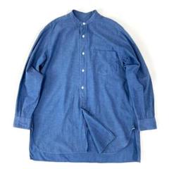 最終価格⭐︎COMOLI ベタシャンCOMOLIシャツ 長袖 サイズ2 COMOLI コモリ 長袖シャツ バンドカラー ベタシャン ブルー S