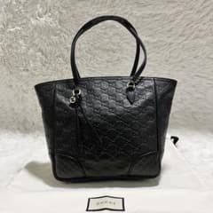 GUCCI シマ　オールレザー　トートバッグ　ブラックのサムネイル