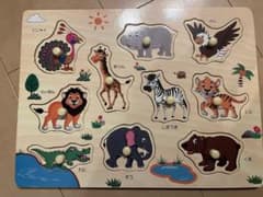 パズル　おもちゃ　知育　木製　動物　幼児　モンテッソリーのサムネイル