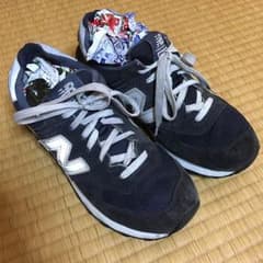 G衝撃定価1.5万!ニューバランス574高級レザースニーカー別注25.5のサムネイル