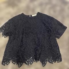 ADORE ネイビー 花柄レース 半袖トップス アドーア - メルカリ