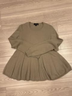 Drawer ベージュ 長袖カシミヤニットセーター サイズ1のサムネイル