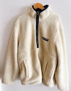 90S ラルフローレン ロゴ国旗刺繍 ハーフジップ ボア フリースジャケットのサムネイル