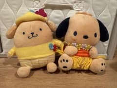 サンリオ ポムポムプリン ポチャッコ ぬいぐるみ マスコット 2個セットのサムネイル