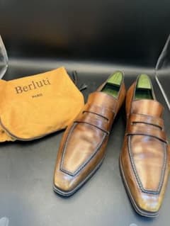 Berluti ブラウンレザードレスシューズ 保存袋付き シュウキーパー付き