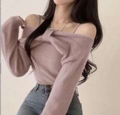 ⭐︎美品⭐︎ GRL デザインニットトップス×キャミソール[an1360]のサムネイル