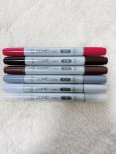 コピックチャオ　6本セット　赤、茶色、グレー等のサムネイル