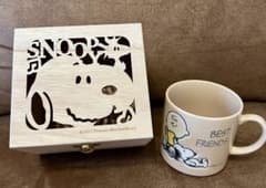 スヌーピー マグカップ PEANUTS　ベージュ　木箱入りのサムネイル