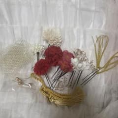 髪飾り セット 赤白造花 成人式 前撮り 卒業式のサムネイル