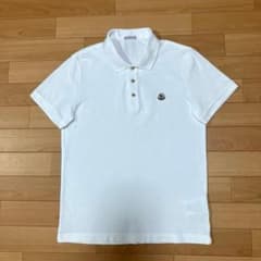 〔美品〕モンクレール　シンプル　ボタン　Ｓ　ホワイト ポロシャツ　2S106 美品〕モンクレール シンプル ボタン S ホワイト ポロシャツ 2S106