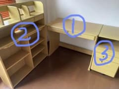 学習机 収納棚 キャビネット付き ナチュラル ニトリ 組み合わせデスク 