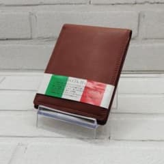 FRECCIA ITALY 二つ折り財布 カーフレザー 茶 イタリア製 牛革のサムネイル