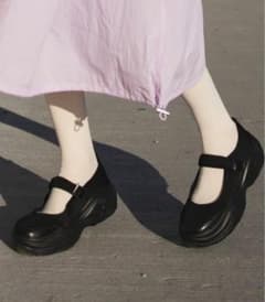 厚底 メリージェーン スニーカー ブラックのサムネイル