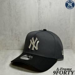 海外限定】 ヤンキース 9FORTY グラファイト＆ブラック キャップ