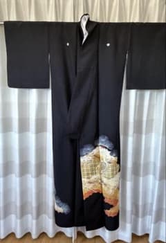 黒留袖 着物 鶴 松 正絹 五三桐 金糸刺繍のサムネイル