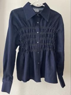 Shirring Peplum Denim Shirtのサムネイル