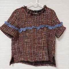 ZARA WOMAN フリル付き半袖トップス EUR Sのサムネイル