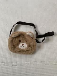 クマの顔ポーチ 約20cm x 16cm くま もこもこ モコモコ ふわふわ