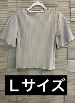 サラサラ生地⭐︎プリーツ加工 半袖カットソー Lサイズ　伸縮性ありのサムネイル