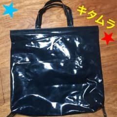 キタムラ　トートバッグ　エコバッグ　ネイビーのサムネイル