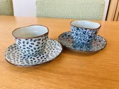湯呑み　セット　柄物　作者不明のサムネイル