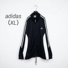 アディダス ヴィンテージトラックジャケット XL 00s 白黒 ロゴ 3本