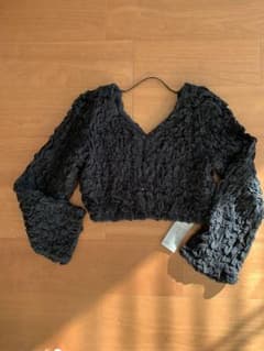 新品moussyブラックフリルカーディガン サイズ2のサムネイル