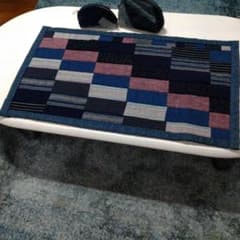 藍染め パッチワーク マット ポーチ セット………手作り - メルカリ