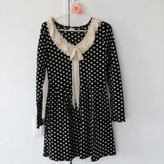 美品　レトロガールの水玉ワンピ　レースのサムネイル