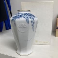 USED】大倉陶園 花瓶 森村兄弟 蔦 植物 ブルー 金彩 - メルカリ