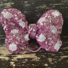 ディズニー ミニー スパンコール ヘアゴム ピンクのサムネイル
