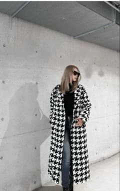 ALENCY 千鳥柄ロングコートのサムネイル