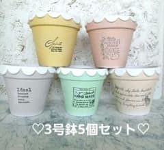 リメイク鉢♡リメ鉢♡リメ缶♡多肉植物♡植木鉢♡素焼き鉢♡3号鉢5個