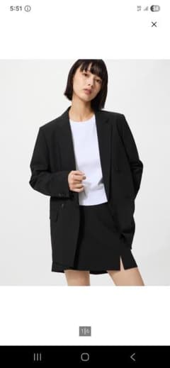 UNIQLO　ダブルジャケット　ブラック Lサイズ(専用)のサムネイル