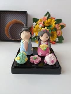 雛人形　雛まつり　コンパクトひな人形　ハンドメイド　粘土のサムネイル